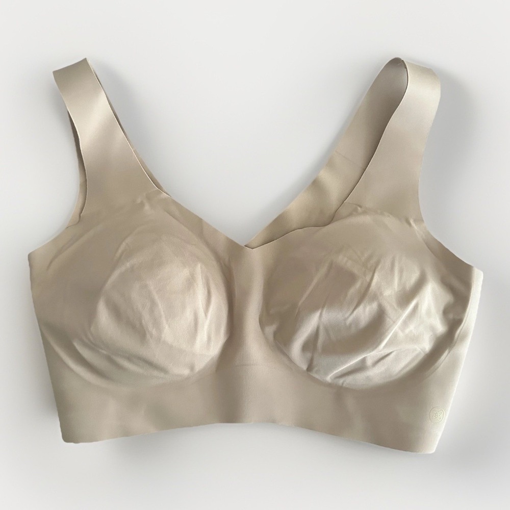 Honeylove Liftwear V Neck Wireless Bra XL Nude Beige Comfort Support